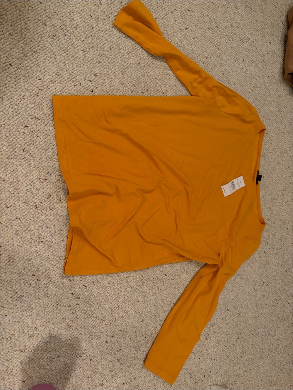 Ann Taylor-brand new Mustard colored  Long Sleeve Tee-small—3/4 length sleeves